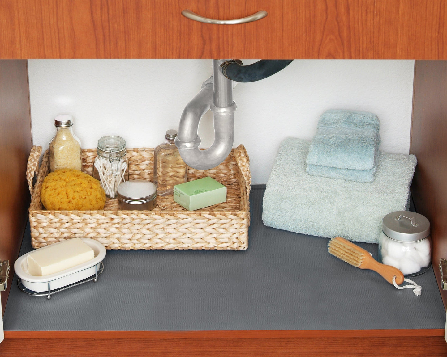 Under Sink Mat Dots Graphite